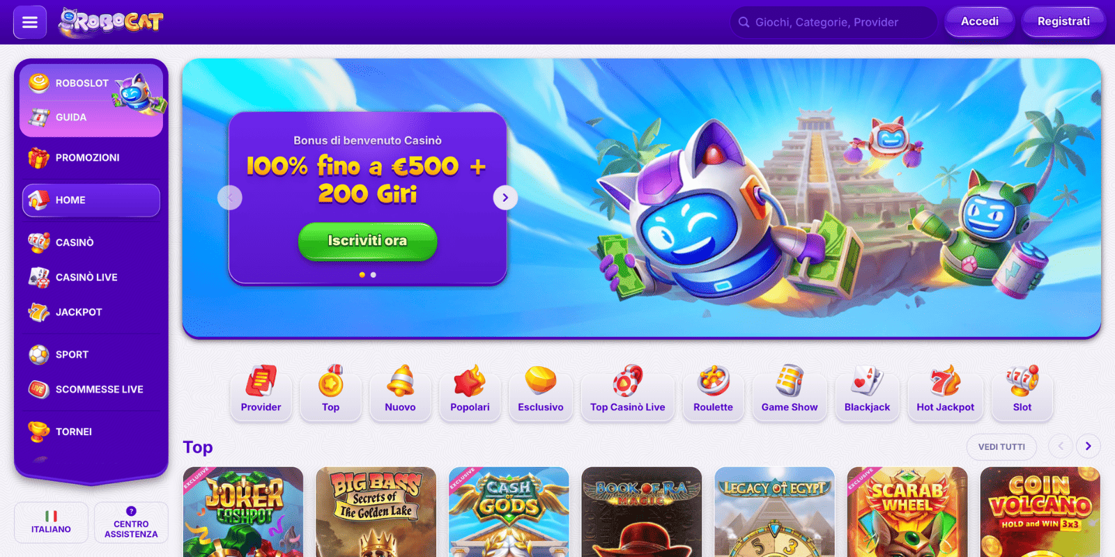 robocat casino login